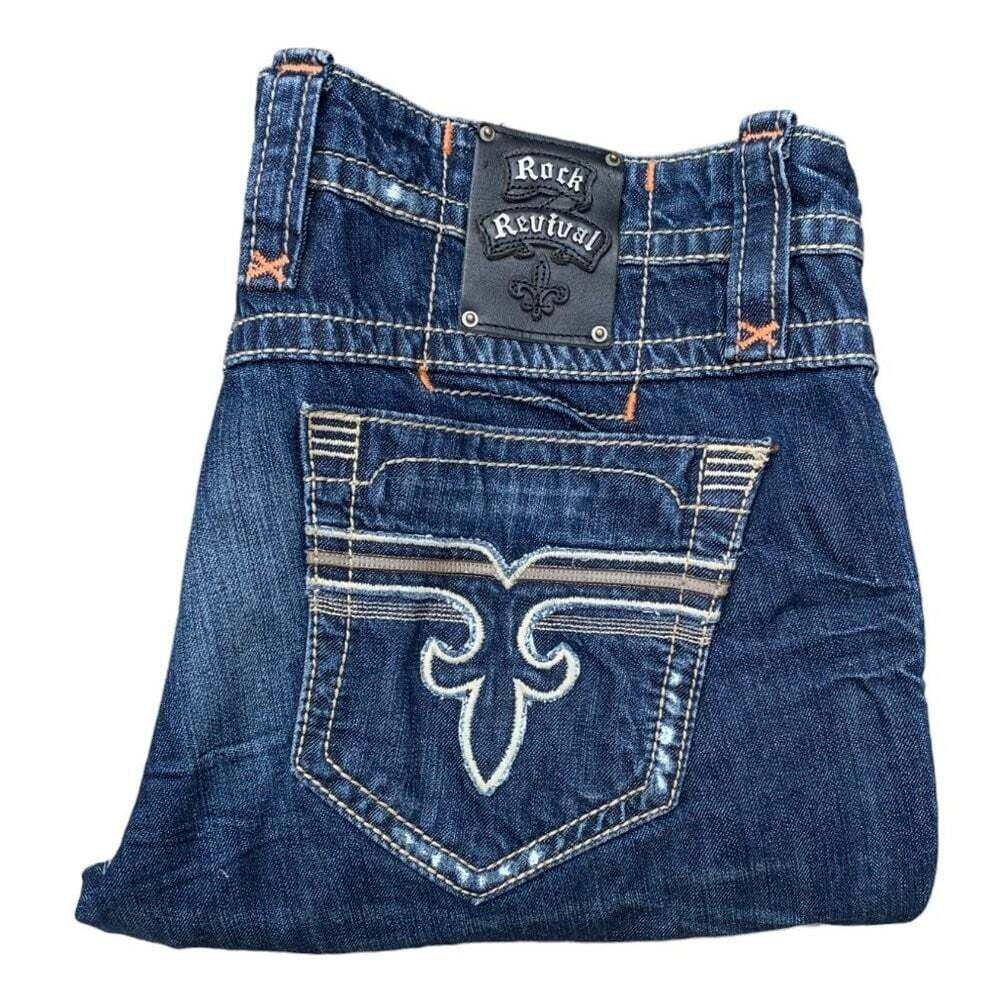 Vintage Rock Revival Embroidered Jeans Size 40 JIMI Blue